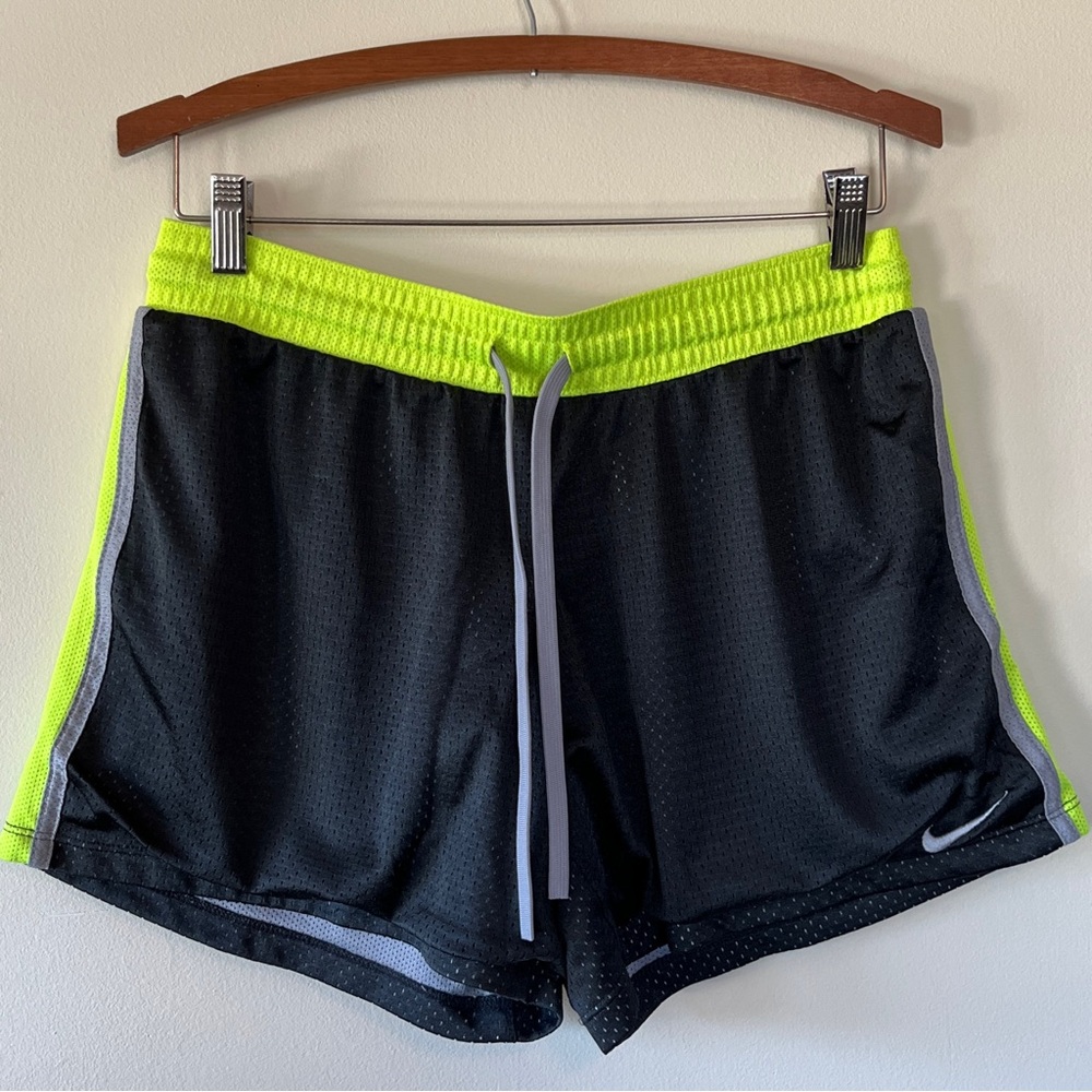 Nike Dri-Fit Athletic Shorts in Gray & Green, Women’s M